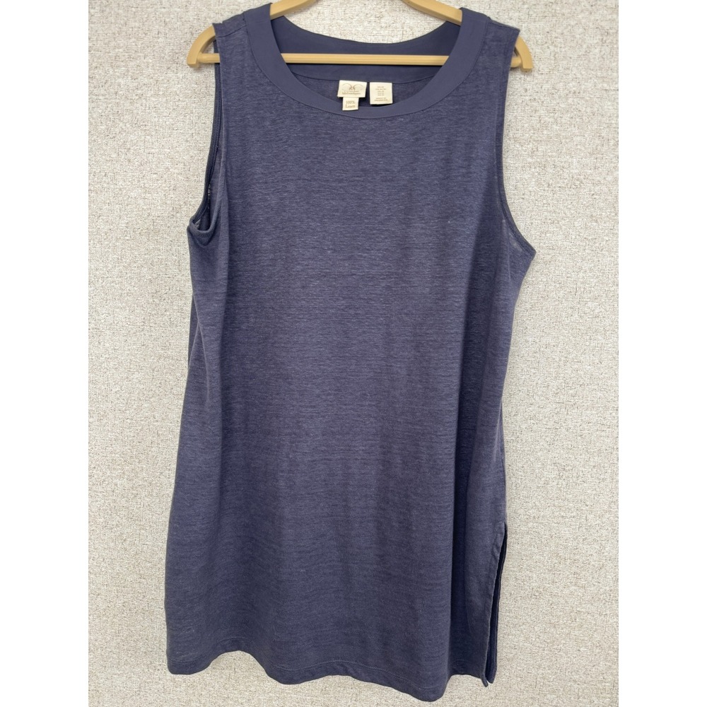 Catherine Malandrino 100% Linen Tank — Size M — Indigo Slub Knit